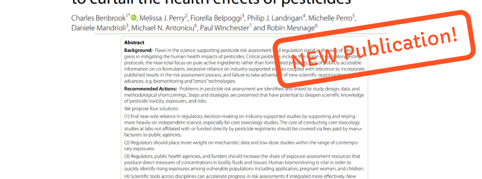 HHRA Commentary Recommends Four Steps to Fix Systemic Problems with Pesticide Regulation
